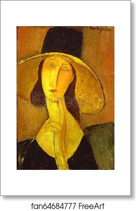Free art print of Portrait of Woman in Hat (Jeanne Hébuterne in Large Hat) by Amedeo Modigliani