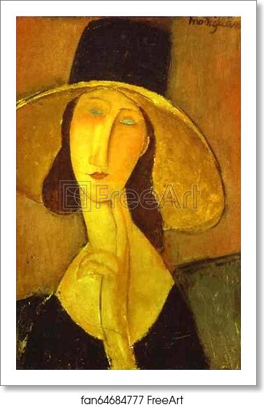 Free Art Print Of Portrait Of Woman In Hat Jeanne Hebuterne In