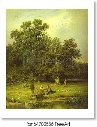 Free art print of Gathering Mushrooms by Ivan Shishkin Free art print of Gathering Mushrooms by Ivan Shishkin