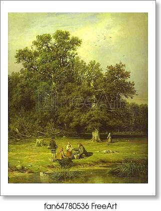 Free art print of Gathering Mushrooms by Ivan Shishkin Free art print of Gathering Mushrooms by Ivan Shishkin