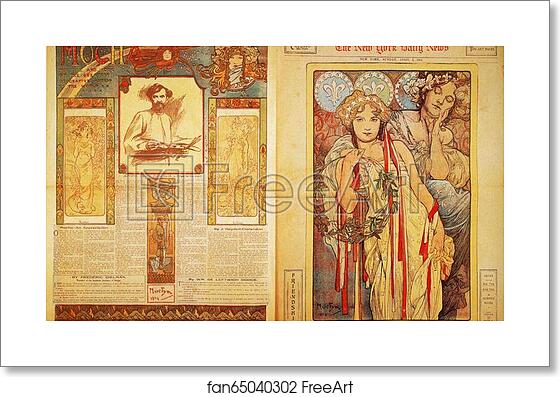 Free art print of The New York Daily News by Alphonse Mucha Free art print of The New York Daily News by Alphonse Mucha