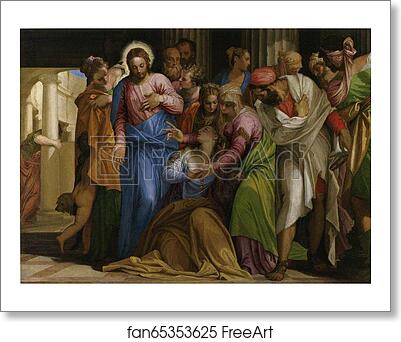 Free art print of Christ Healing a Woman with an Issue of Blood by Paolo Veronese