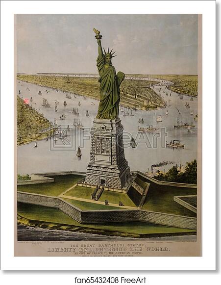Free art print of The Great Bartholdi Statue - Liberty Enlightening the World by Currier & Ives Free art print of The Great Bartholdi Statue - Liberty Enlightening the World by Currier & Ives