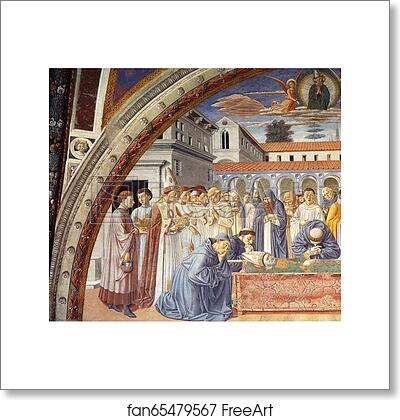 Free art print of Funeral of St. Augustine. Detail by Benozzo Gozzoli
