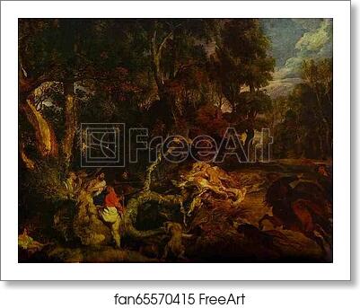 Free art print of A Boar Hunt by Peter Paul Rubens