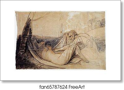 Free art print of Satyr and Sleeping Nymph by George Romney