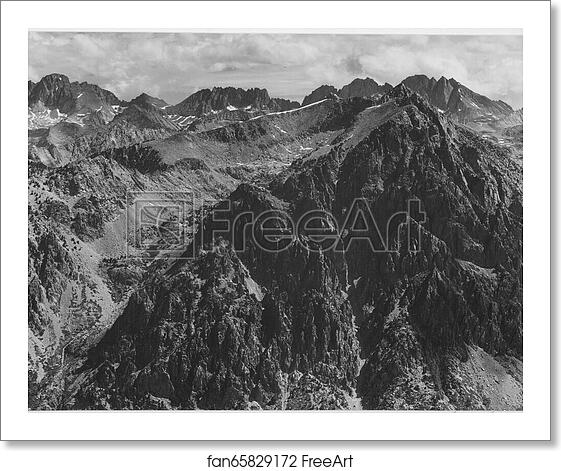 Free art print of From Windy Point, Kings River Canyon (Proposed as a national park), California, 1936.  Photographs of National Parks and Monuments, compiled 1941 - 1942, documenting the period ca. 1933 - 1942. by Ansel Adams (1902-1984)