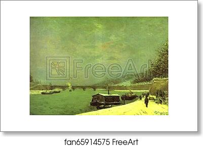 Free art print of The Seine at the Pont d'Iena, Snowy Weather by Paul Gauguin