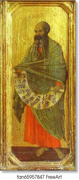 Free art print of Maestà (front, predella) The Prophet Malachi by Duccio Di Buoninsegna