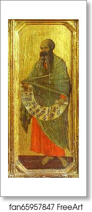 Free art print of Maestà (front, predella) The Prophet Malachi by Duccio Di Buoninsegna