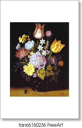 Free art print of Flowers in a Glass Vase by Ambrosius Bosschaert