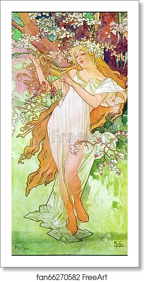Free art print of Spring by Alphonse Mucha Free art print of Spring by Alphonse Mucha