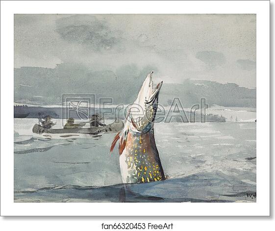 Free art print of Pike, Lake St. John (Ouananiche Fishing) by Winslow Homer Free art print of Pike, Lake St. John (Ouananiche Fishing) by Winslow Homer