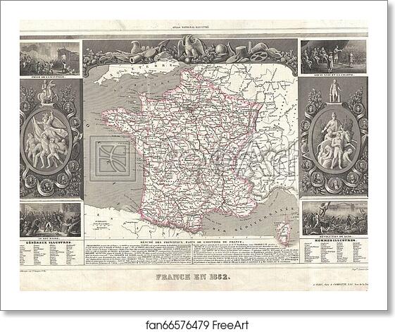 Free art print of France en 1852. by Victor Jules Levasseur
