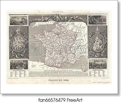 Free art print of France en 1852. by Victor Jules Levasseur Free art print of France en 1852. by Victor Jules Levasseur