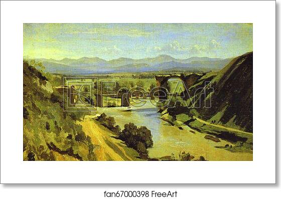 Free art print of The Bridge at Narni by Jean-Baptiste-Camille Corot