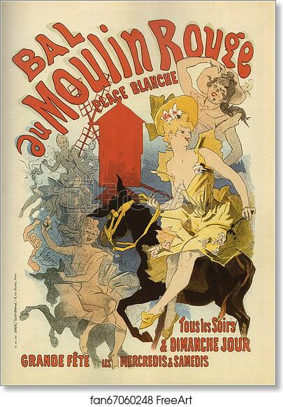 Free art print of Bal du Moulin Rouge by Jules Chéret