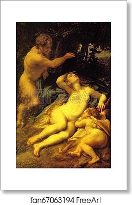 Free art print of Venus, Satyr and Cupid by Correggio