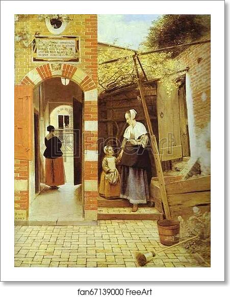 Free art print of The Courtyard of a House in Delft by Pieter De Hooch Free art print of The Courtyard of a House in Delft by Pieter De Hooch