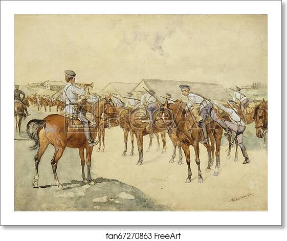 Free art print of A Call to Arms by Frederic Remington Free art print of A Call to Arms by Frederic Remington