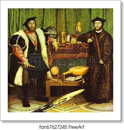 Free art print of The Ambassadors by Hans Holbein The Younger