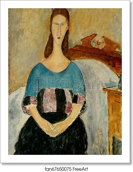 Free art print of Portrait of Jeanne Hebuterne, Seated, 1918 by Amedeo Modigliani Free art print of Portrait of Jeanne Hebuterne, Seated, 1918 by Amedeo Modigliani