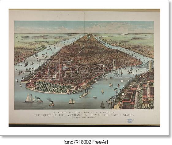 Free art print of City of New York - Showing the building of the Equitable Life Assurance Society of the United States: No. 120 Broadway by Currier & Ives Free art print of City of New York - Showing the building of the Equitable Life Assurance Society of the United States: No. 120 Broadway by Currier & Ives
