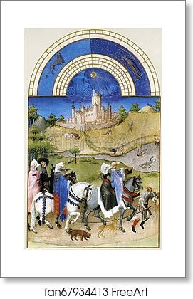 Free art print of Les trÄ�s riches heures du Duc de Berry. August. Chateau d'Etampes by Limbourg Brothers