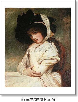 Free art print of Emma Hart in a Straw Hat by George Romney