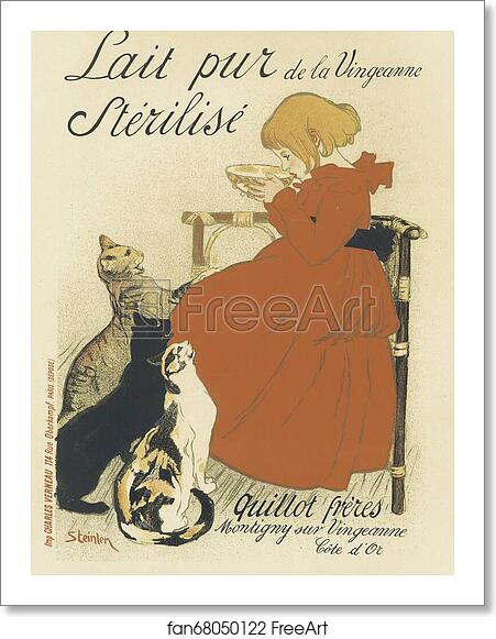 Free art print of Lait pur stérilisé de la Vingeanne by Théophile Steinlen Free art print of Lait pur stérilisé de la Vingeanne by Théophile Steinlen