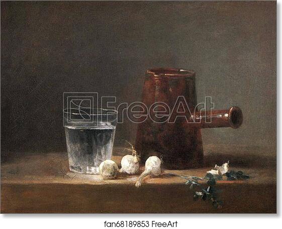 Free art print of Glass of Water and a Coffee Pot by Jean-Baptiste-Simeon Chardin
