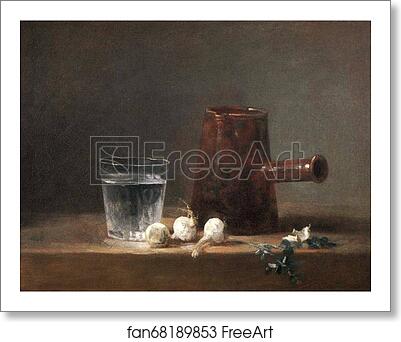Free art print of Glass of Water and a Coffee Pot by Jean-Baptiste-Simeon Chardin