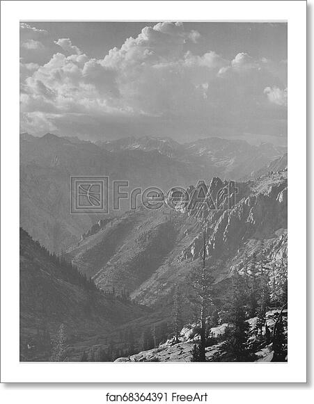 Free art print of Middle Fork at Kings River from South Fork of Cartridge Creek, Kings River Canyon, California, 1936. (vertical orientation). Photographs of National Parks and Monuments, compiled 1941 - 1942, documenting the period ca. 1933 – 1942. by Ansel Adams (1902-1984) Free art print of Middle Fork at Kings River from South Fork of Cartridge Creek, Kings River Canyon, California, 1936. (vertical orientation). Photographs of National Parks and Monuments, compiled 1941 - 1942, documenting the period ca. 1933 – 1942. by Ansel Adams (1902-1984)