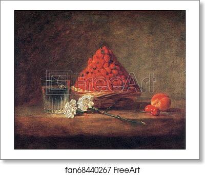 Free art print of Basket of Wild Strawberries by Jean-Baptiste-Simeon Chardin