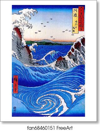 Free art print of Naruto Whirlpools, Awa Province, from the series Views of Famous Places in the Sixty-Odd Provinces by Utagawa Hiroshige Free art print of Naruto Whirlpools, Awa Province, from the series Views of Famous Places in the Sixty-Odd Provinces by Utagawa Hiroshige