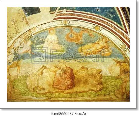 Free art print of Vision of John the Evangelist on Patmos by Giotto