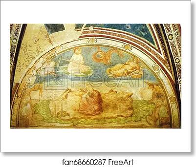 Free art print of Vision of John the Evangelist on Patmos by Giotto