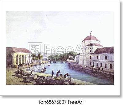 Free art print of View of the Moika by the Building of the Stables Department in St. Petersburg by Andrey Martynov