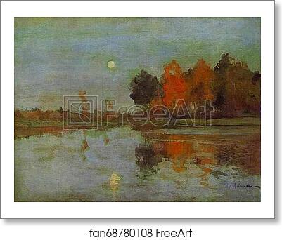 Free art print of The Twilight. The Moon by Isaac Levitan