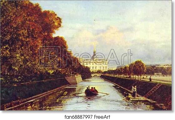 Free art print of View of the St. Michael Palace in St. Petersburg from the Swan Canal by Alexey Bogoliubov