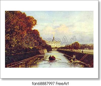 Free art print of View of the St. Michael Palace in St. Petersburg from the Swan Canal by Alexey Bogoliubov