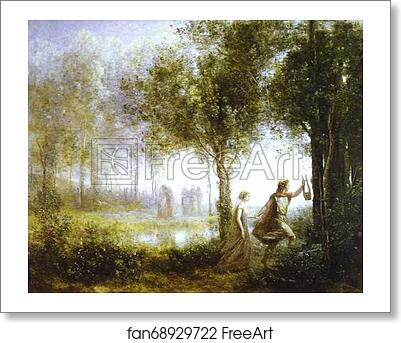 Free art print of Orpheus Leading Eurydice from the Underworld by Jean-Baptiste-Camille Corot