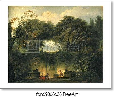 Free art print of The Gardens of the Villa d 'Este at Tivoli ("The Little Park") by Jean-Honoré Fragonard