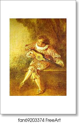 Free art print of The Serenader by Jean-Antoine Watteau