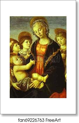 Free art print of Madonna and Child, Two Angels and the Young St. John the Baptist by Alessandro Botticelli