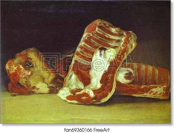 Free art print of Head and Quarters of a Dissected Ram by Francisco De Goya Y Lucientes