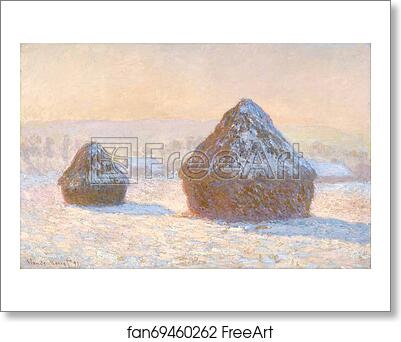 Free art print of Wheatstacks, Snow Effect, Morning by Claude Monet Free art print of Wheatstacks, Snow Effect, Morning by Claude Monet