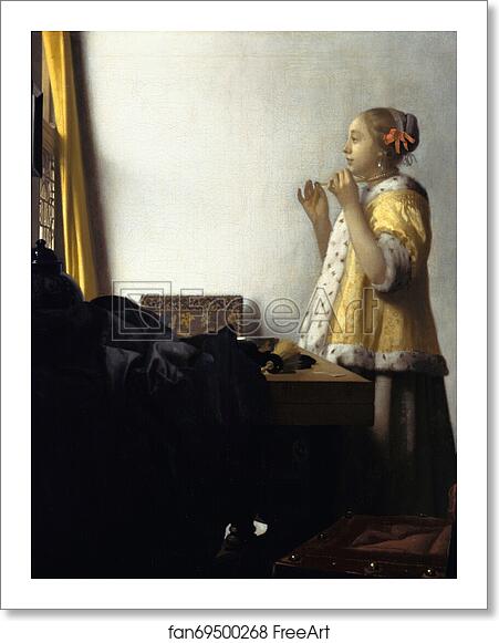 Free art print of Young Woman with a Pearl Necklace by Johannes Vermeer Free art print of Young Woman with a Pearl Necklace by Johannes Vermeer