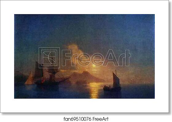 Free art print of The Bay of Naples by Moonlight by Ivan Aivazovsky Free art print of The Bay of Naples by Moonlight by Ivan Aivazovsky