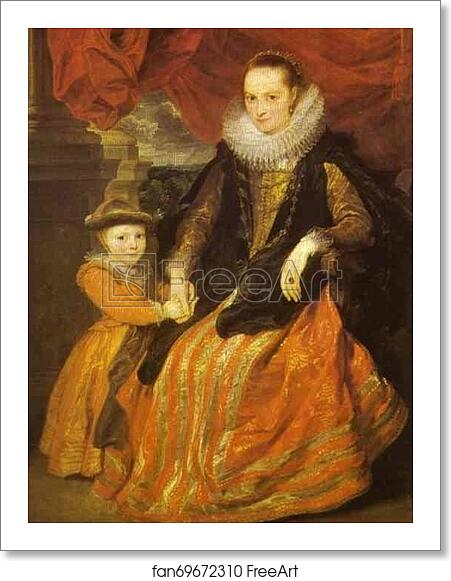 Free art print of Portrait of Susanna Fourment and Her Daughter by Sir Anthony Van Dyck